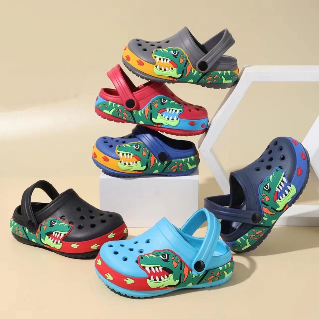 Nook Fashion Cartoon Crocs Dinosaur Clogs for Children Cute Soft Kids ...