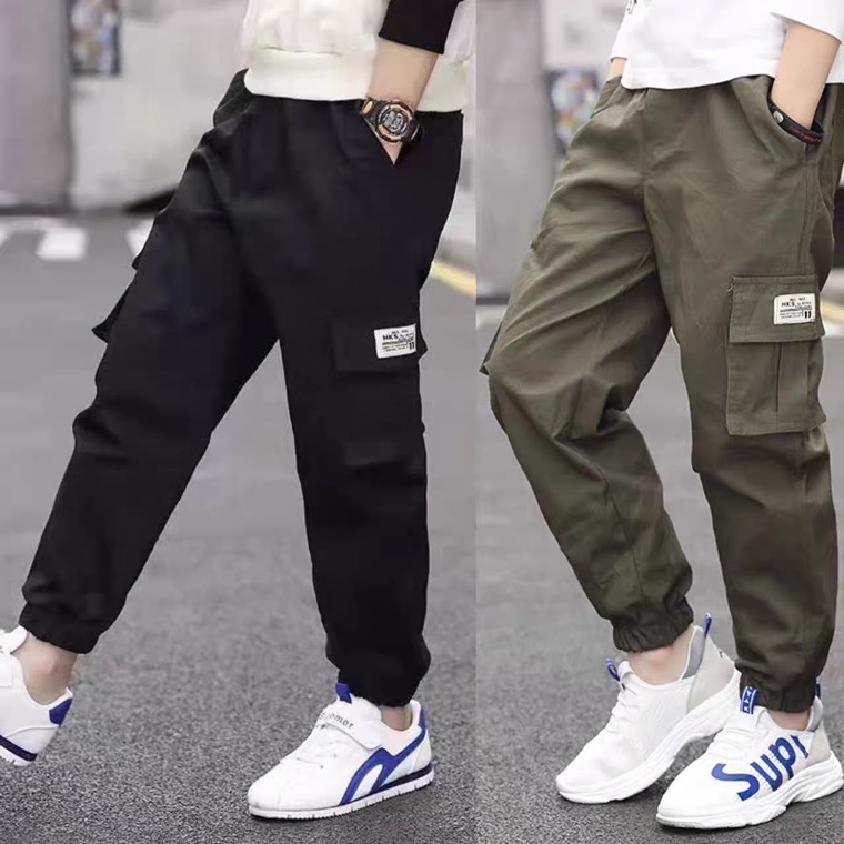 Kids black cargo pants hot sale