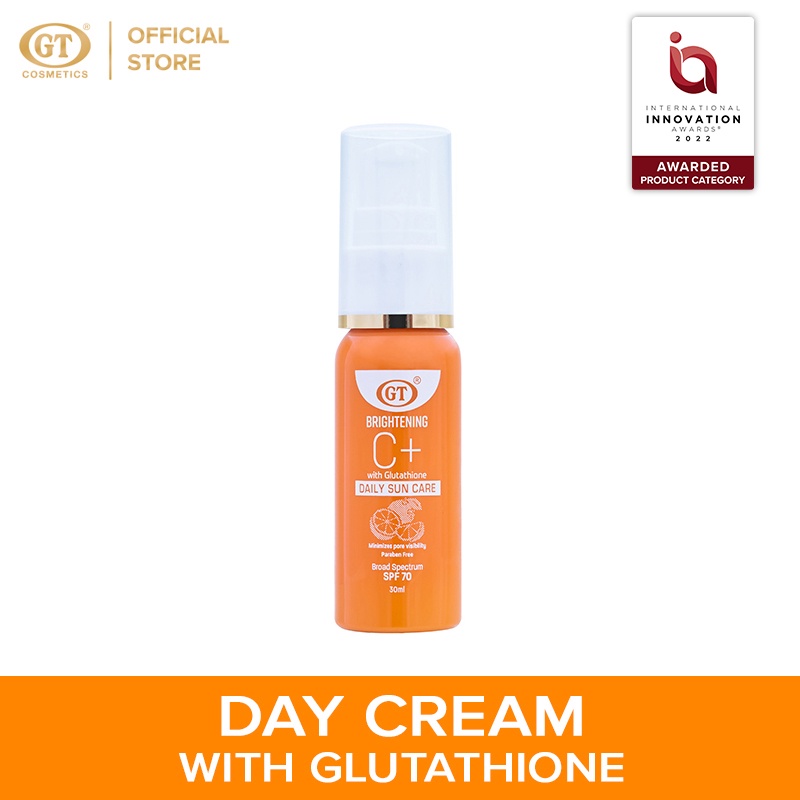 GT Brightening C+ with Glutathione Daily Sun Care with SPF70 30ml - tinted  formula with UVA and UVB | Shopee Philippines