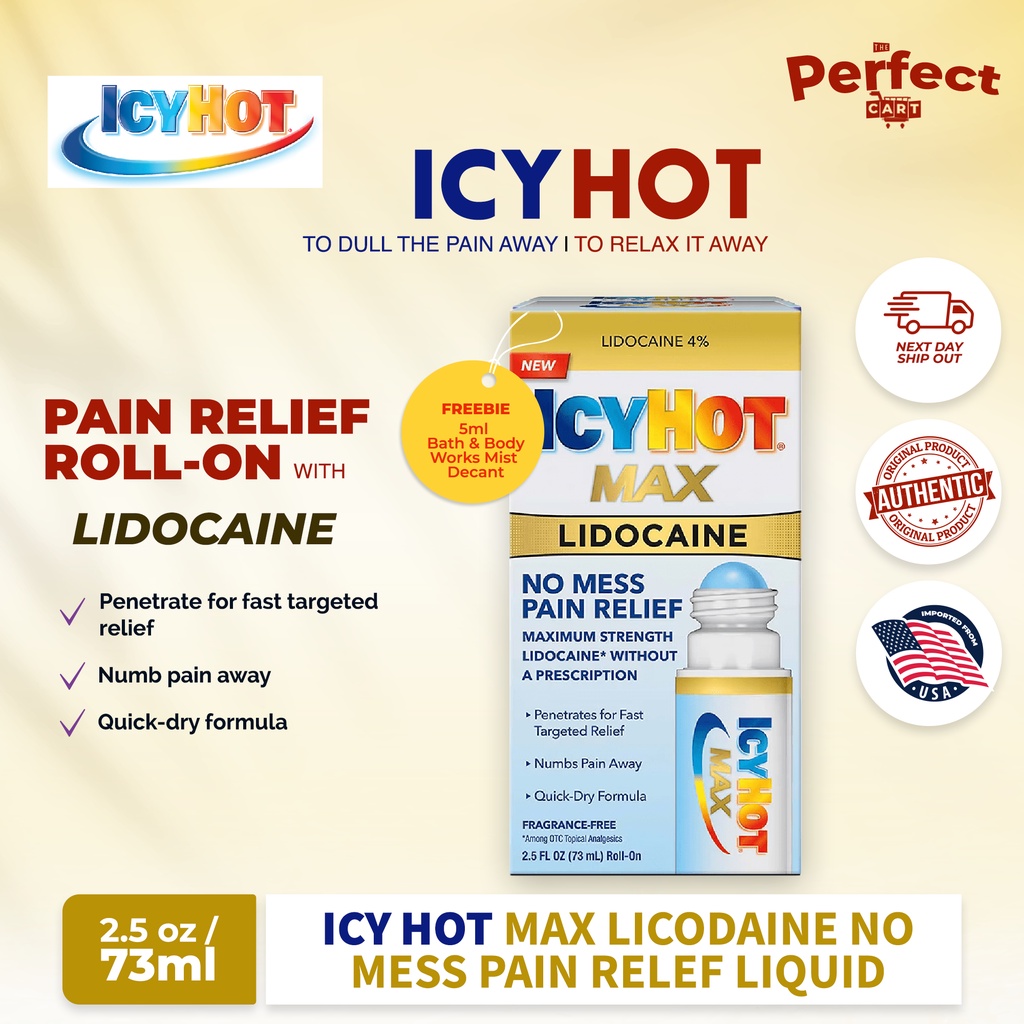 Icy Hot Max Lidocaine NoMess Pain Relief Liquid 2.5 fl oz Shopee Philippines