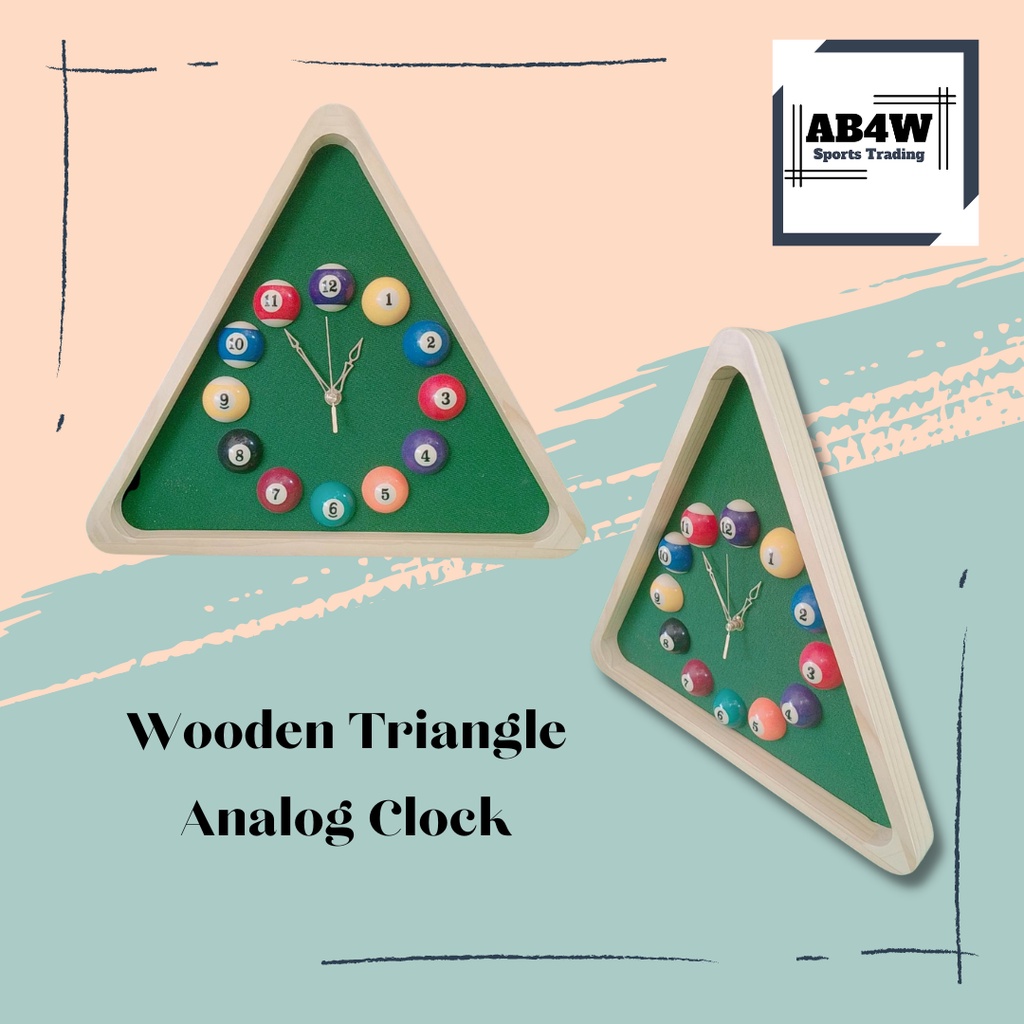 Wooden Triangle Analog Clock | Gamit ng Bilyaran | Billiard Accessories ...