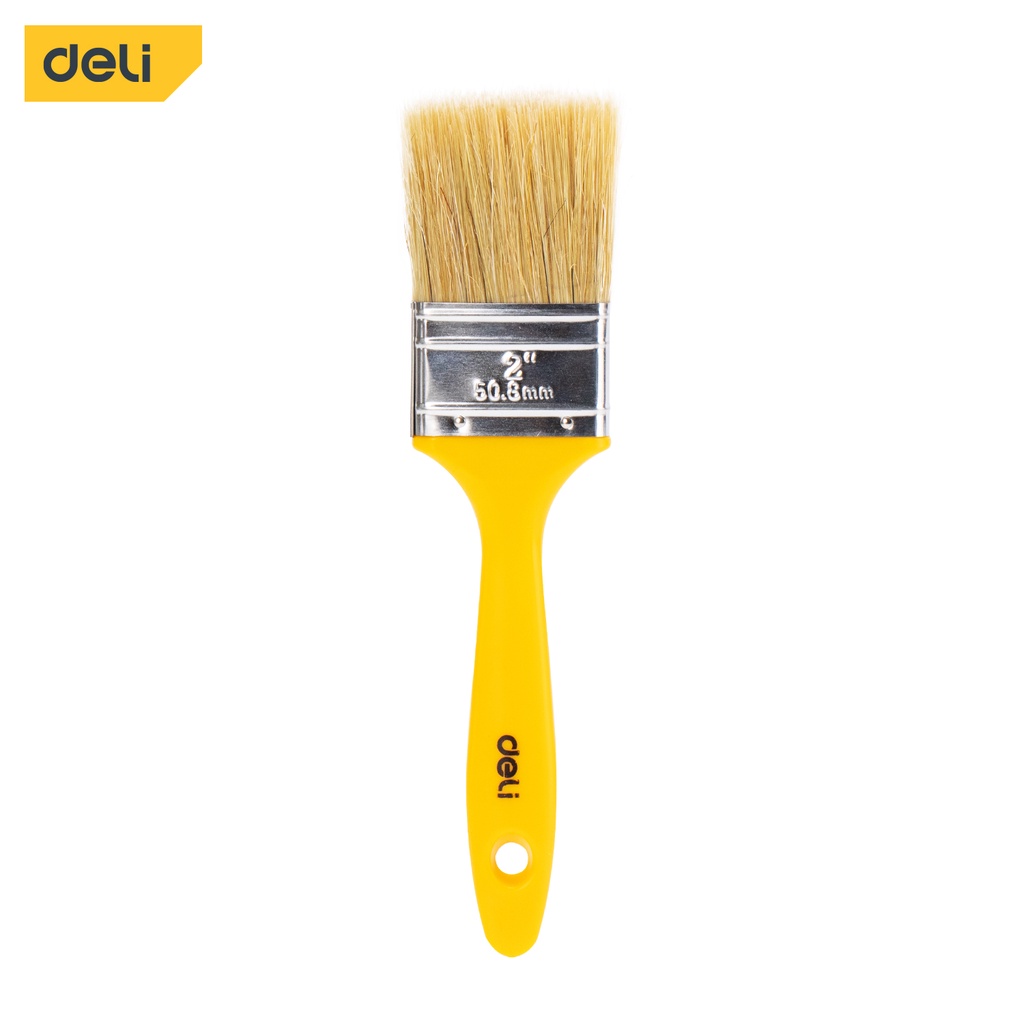 Powerful Tools 1/2/3/4 Inch Plastic Handle Paint Brush (Yellow) (Pcs