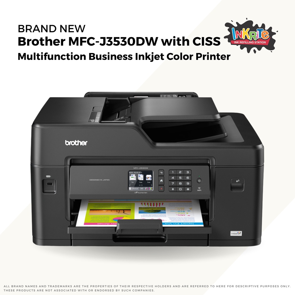 Brand New Brother MFCJ3530DW Inkjet Color Multifunction Printer with