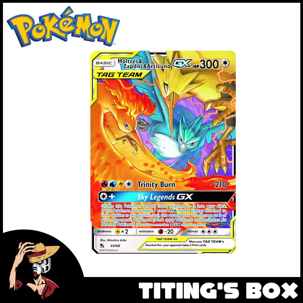 [EN] Pokemon TCG Moltres & Zapdos & Articuno GX 44/68 - Hidden Fates ...