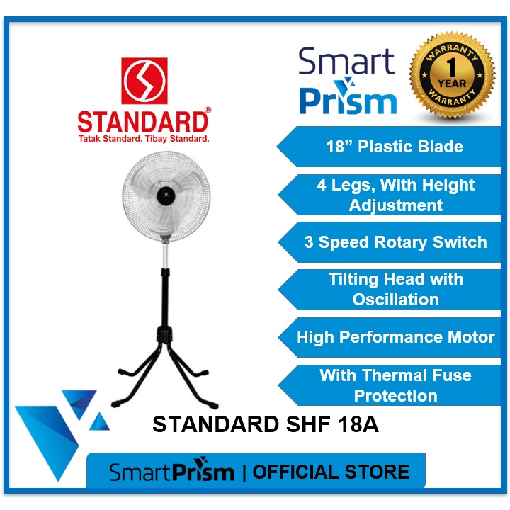 Standard Stand Fan SHF 18A 18 Inches metal blade industrial stand fan