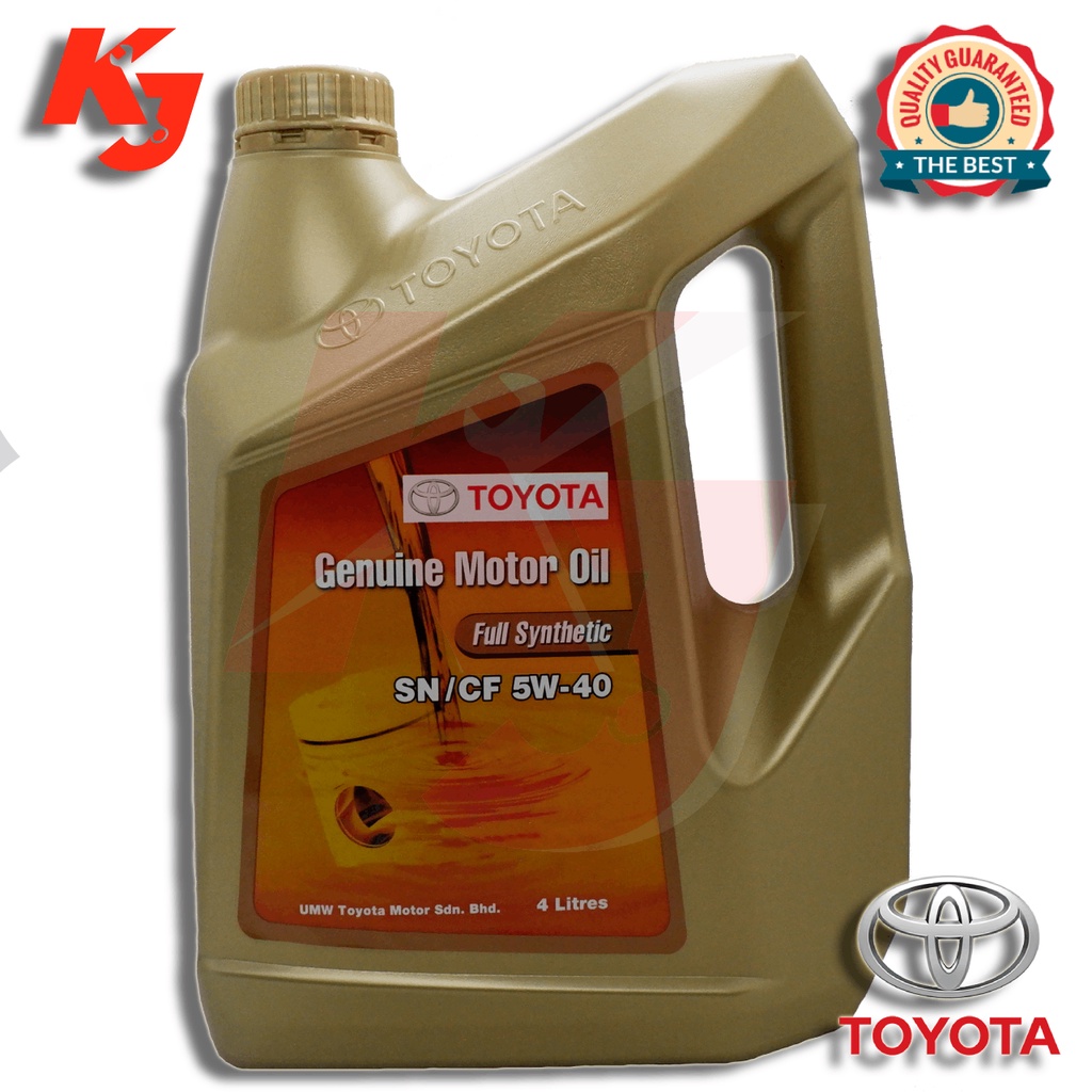 TOYOTA GENUINE MOTOR OIL FULLY SYNTHETIC SN/CF 5W-40 4 LITERS | Shopee ...