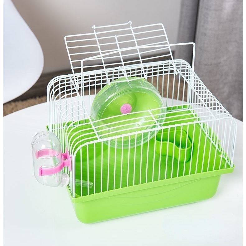 Acrylic Hamsters Cage with Running Wheel Water Bottle Food Basin 2 ...