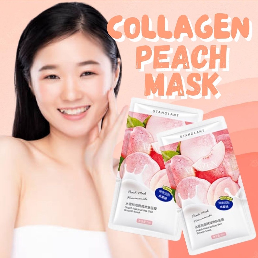 VENZEN PEACH MASK NIACINAMIDE | COLLAGEN MASK | MOISTURING | WHITENING ...