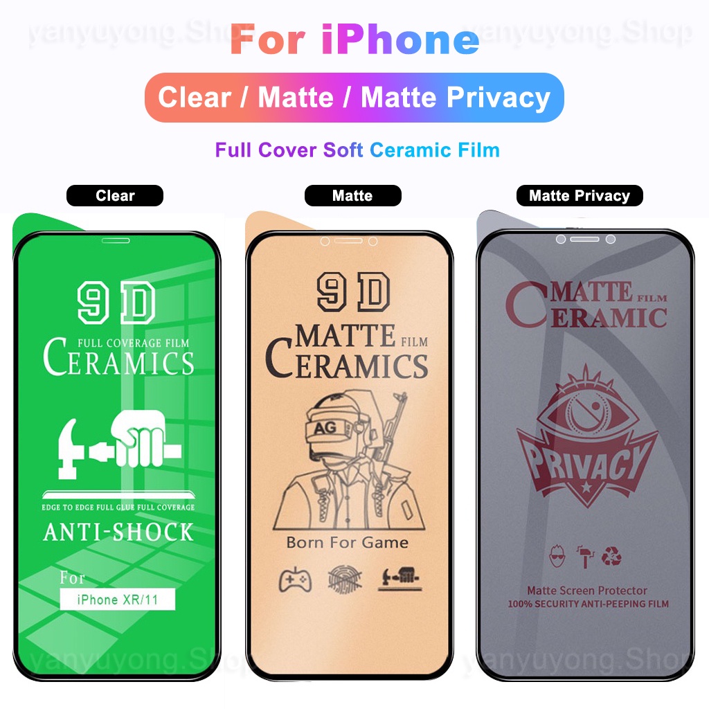 【3 in 1】Clear / Matte / Matte Privacy / Ceramic Film Screen Protector