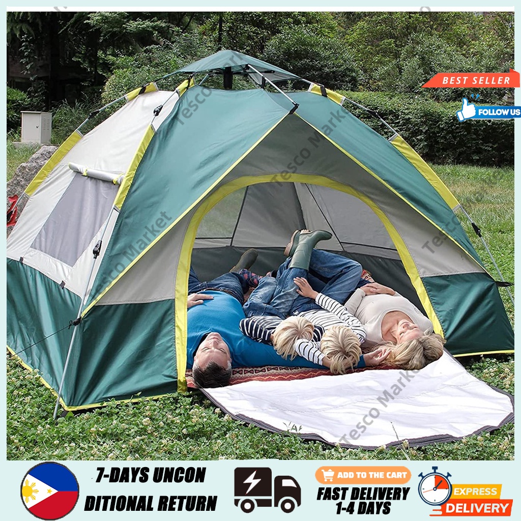 Automatic Tent 2/4/6 Person Outdoor Camping Tent Two Doors Two Windows ...