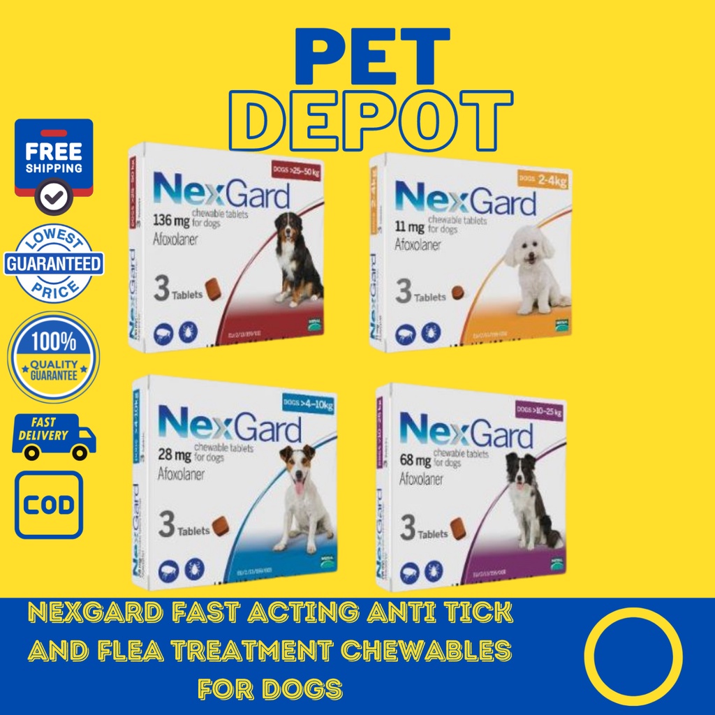 NexGard Fast Acting Anti Tick and Flea Treatment Chewables For Dogs ...