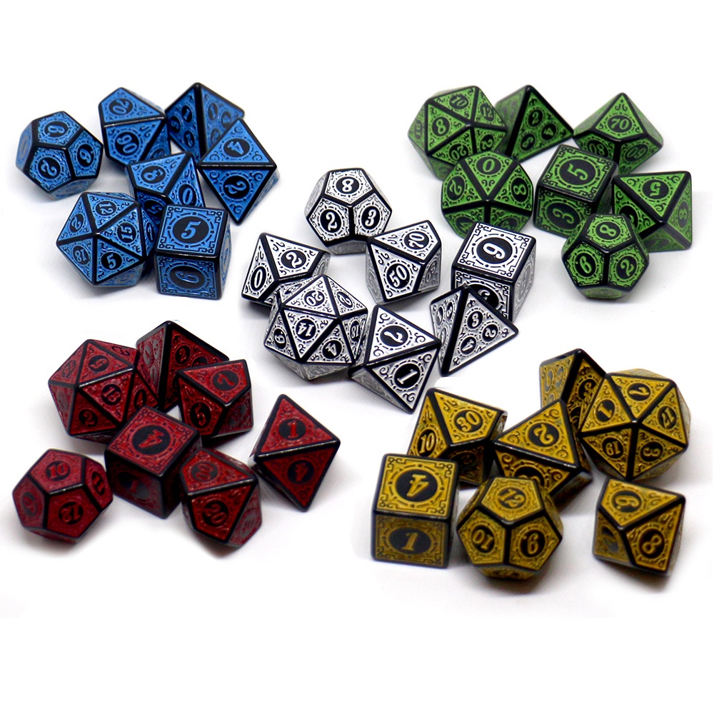Set 7 Dadi Poliedrici RPG Viola Opaco – Facili Da Leggere Per D&D Pathfinder
