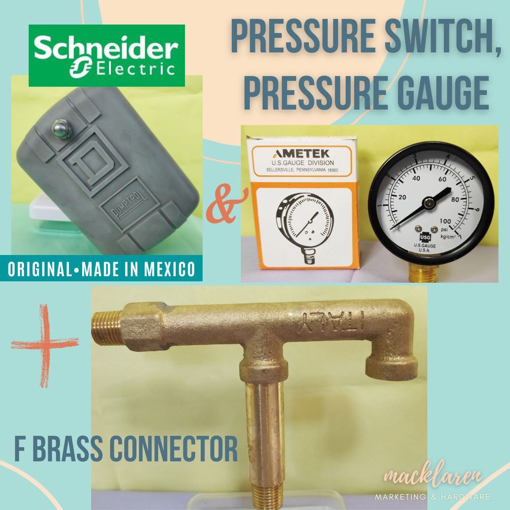 Pressure Switch Schneider Electric Mexico, F Brass Connector & Pressure
