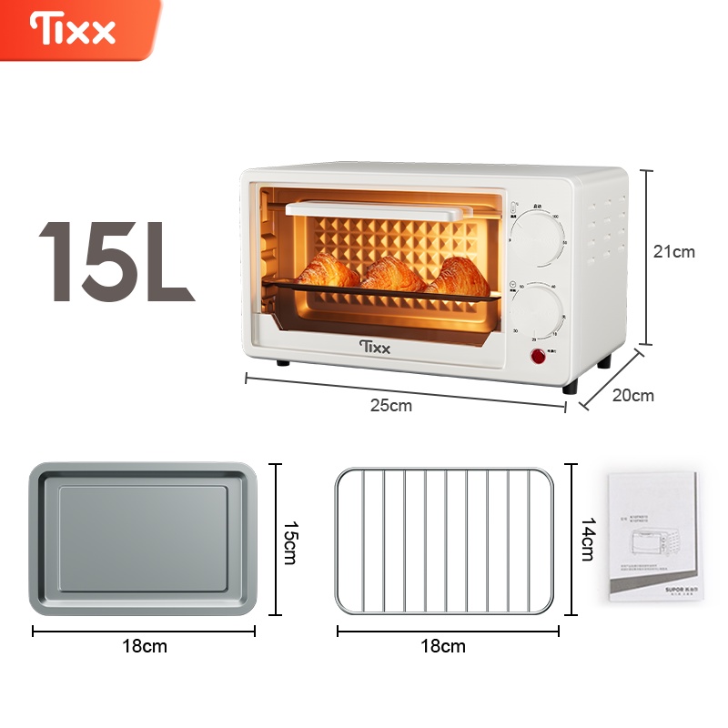 Tixx Oven Toaster for Baking With Timer DoubleDeck 25L/15L Shopee