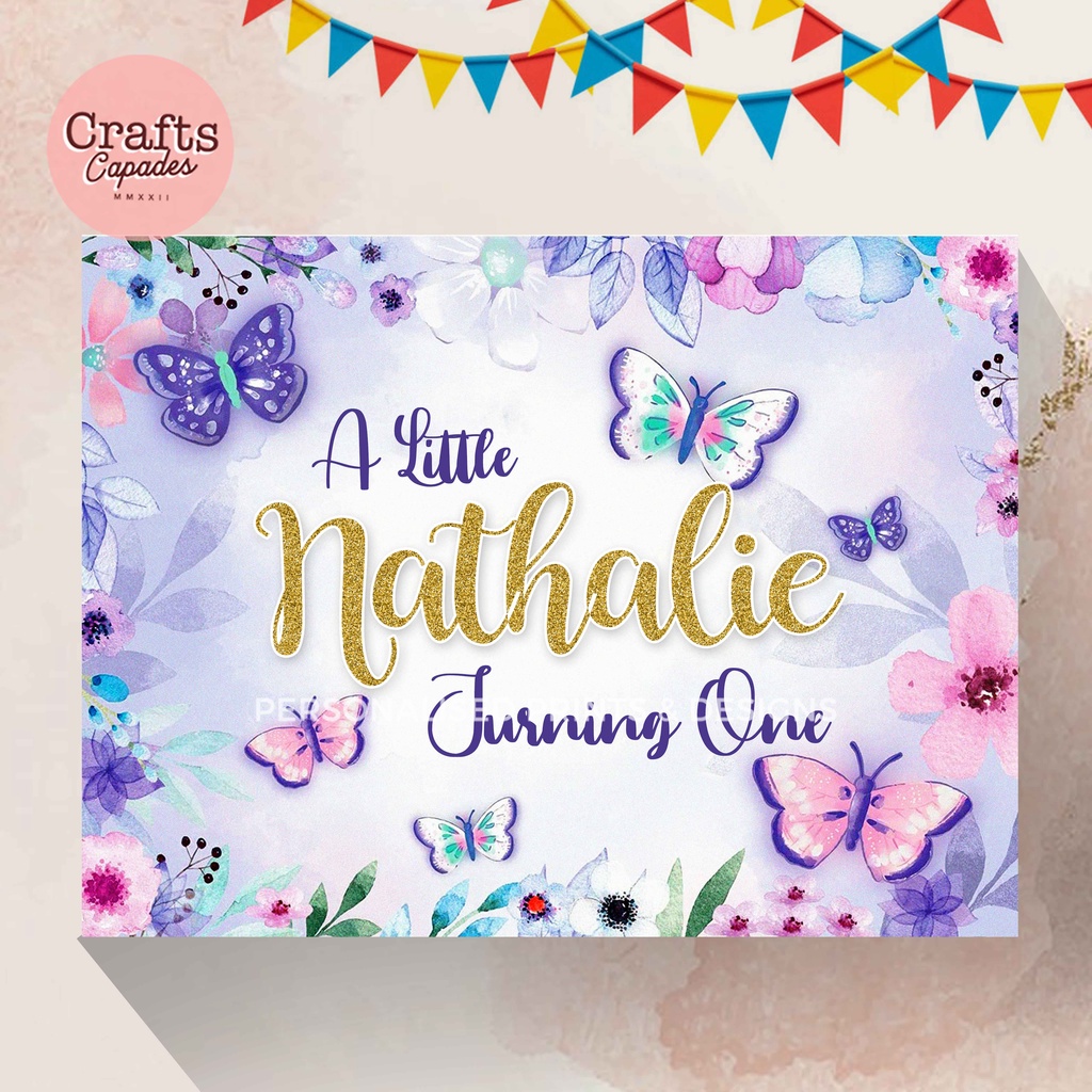 Butterflies Birthday Tarpaulin Flower Backdrops & Banners Party