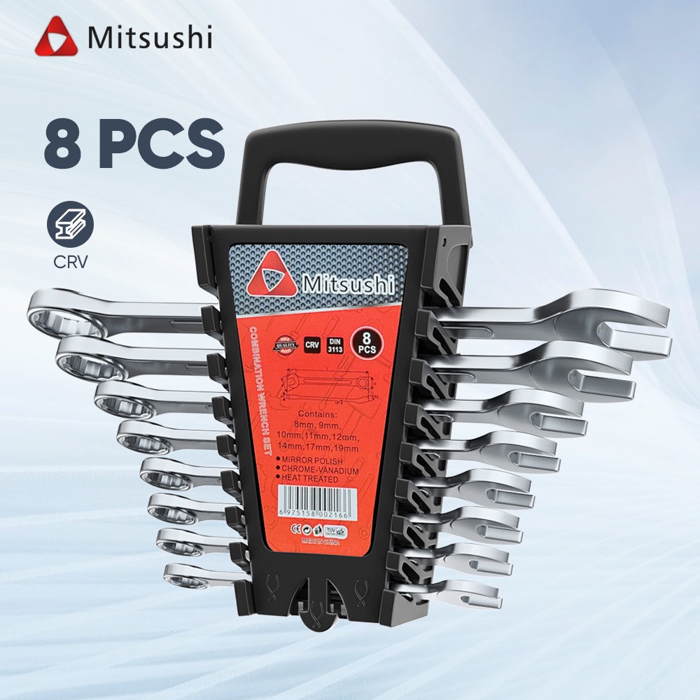 Mitsushi 8pcs Wrench Series Combination Wrench Spanner Set Multi