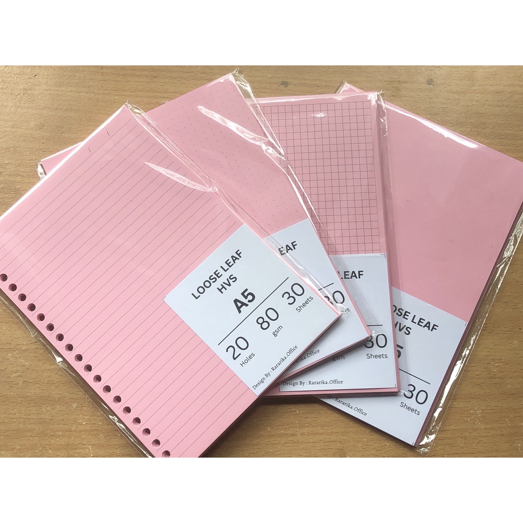 Loose Leaf A5 PINK / Binder Contents/ 80gsm | Shopee Philippines