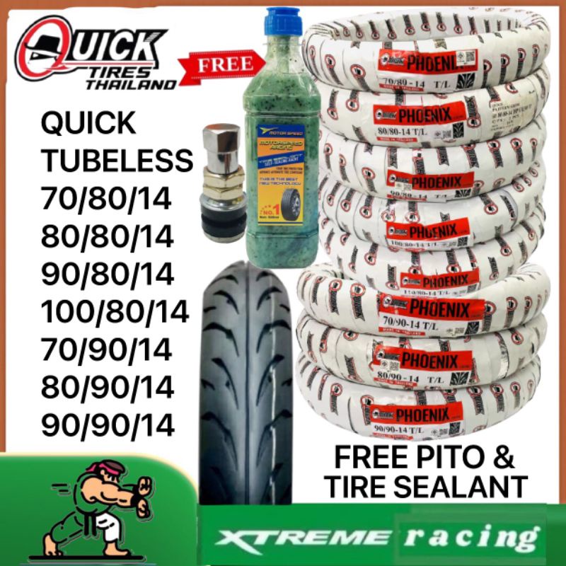 QUICK TIRE FREE TIRE SEALANT & PITO PHOENIX TUBELESS By 14 Made ...