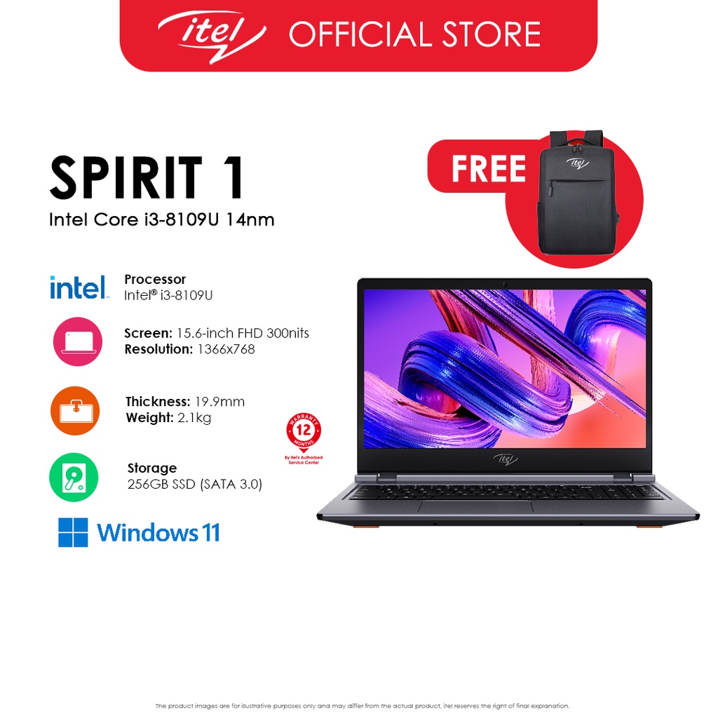 itel Spirit 1 Laptop Intel Core i3 + 8GB RAM + 256GB SSD Shopee Philippines
