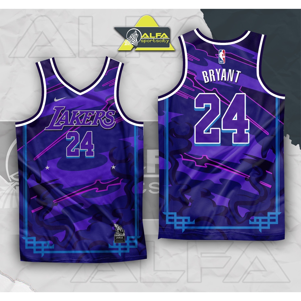 2. KOBE BRYANT - FULL SUBLIMATION JERSEY - LAKERS BLACK AND GOLD