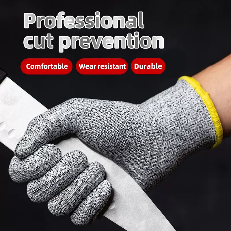 1 Pair Anti Cut Gloves Level 5 Protection Gloves Proof Stab Resistant