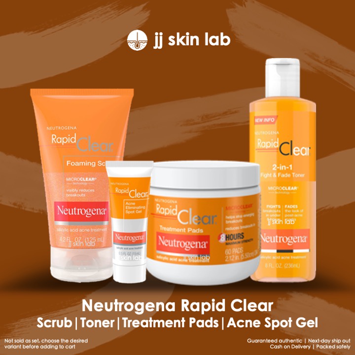 Neutrogena Rapid Clear Acne Eliminating Spot Gel Salicylic Acid Treatment Pads Fight Fade