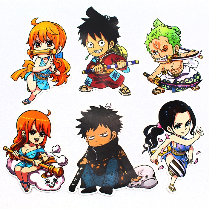 Vinyl Waterproof Laminated One Piece Chibi Stickers | Krio Luffy Zoro ...