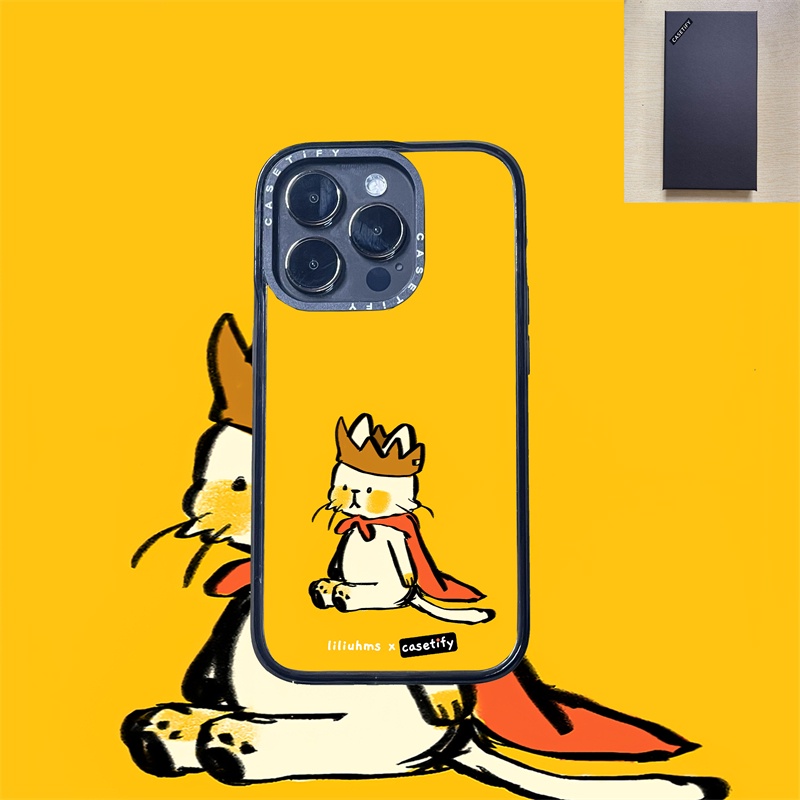 CASETiFY X liliuhms Crown Cat Black White Edge Clear Casing Apple IPhone 11 12 13 14 Pro Max