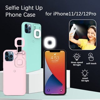 iPhone 11 12 Pro Phone Case Selfie Flashlight Ring Light Up Case