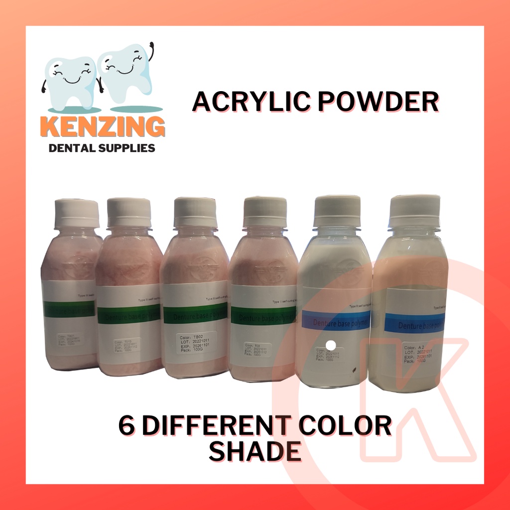 SELF CURE ACRYLIC POWDER WITH COLOR SHADE 100 GRAMS PER BOTTLE Shopee