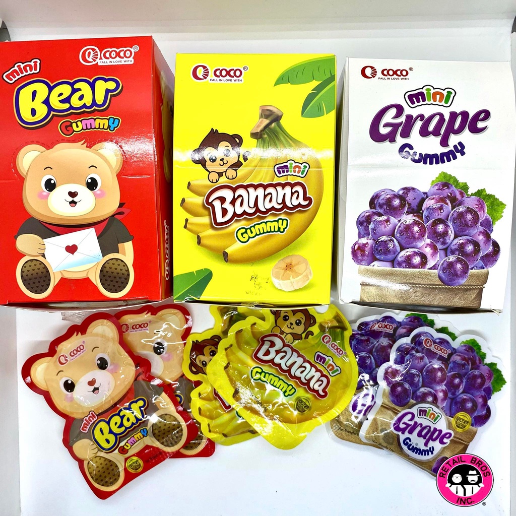 Coco Mini Gummy (bear, banana, grapes) 20 pieces in 1 box Shopee