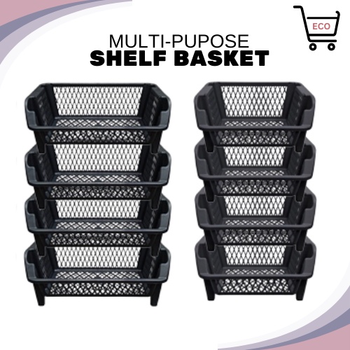 Shelf plastic BASKET RACK Home stackable storage baskets Durable and ...