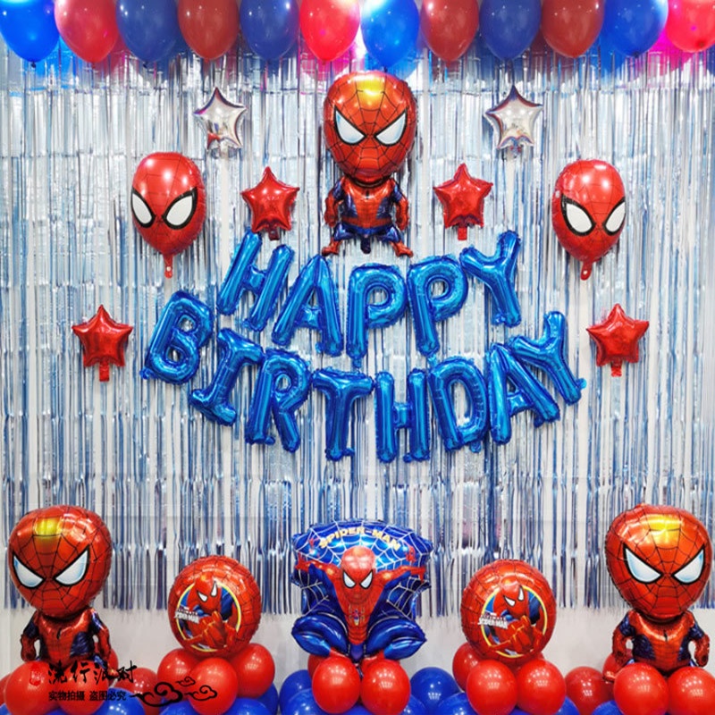 Superhero Marvel Spiderman Balloon Party Decorations 3D Spiderman Foil ...