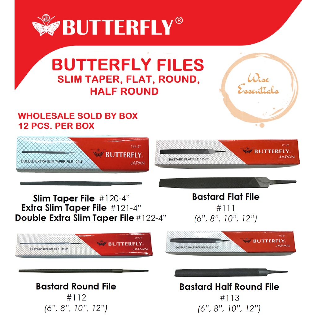 BUTTERFLY Slim Taper Files (WHOLESALE) | Shopee Philippines