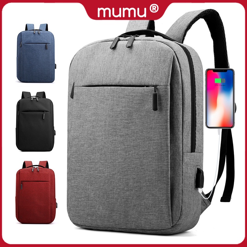 Mumu 6033 Unisex 15.6 Inch Laptop Usb Back pack Anti Theft Men Bag ...