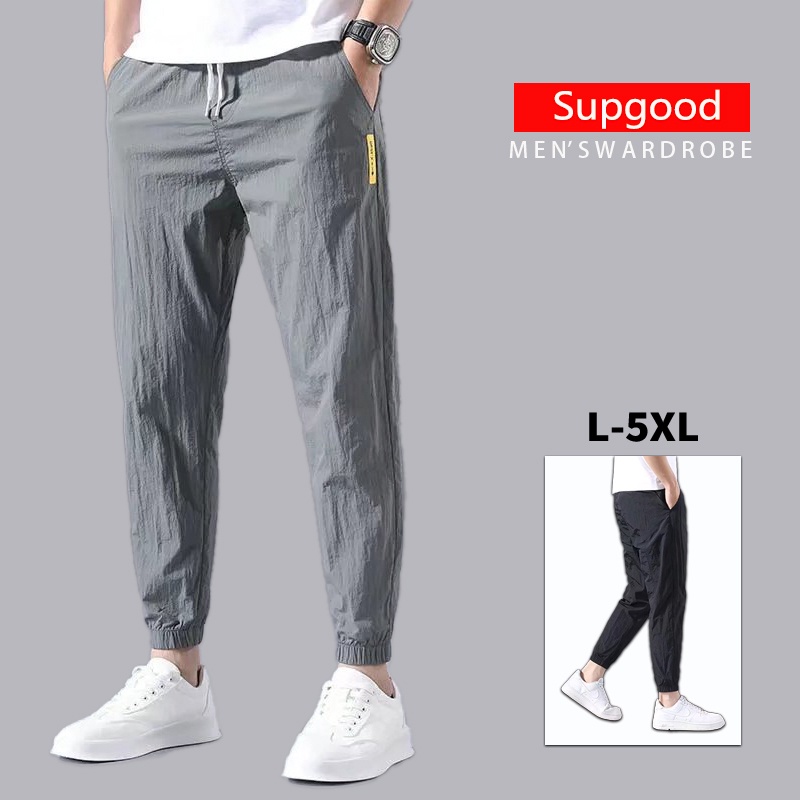Plain Elastic waist Casual Sweatpants Breathable Fast Drying Jogging