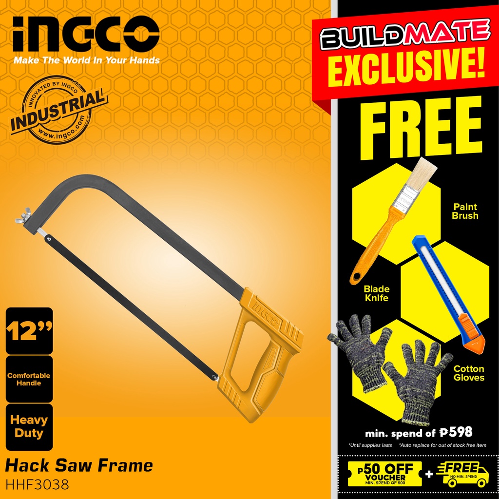 BUILDMATE Ingco 12 inch Hacksaw Frame Hack Saw Lagare with Blade 300mm ...