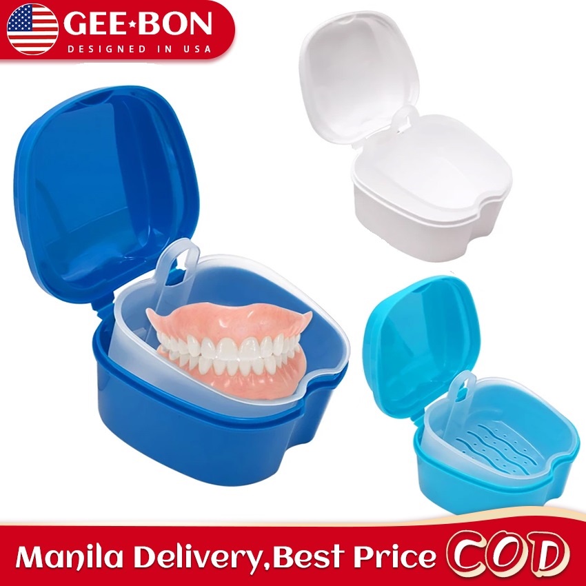 GEEBON Denture Bath Box False Teeth Storage Box Dental Teeth Case ...