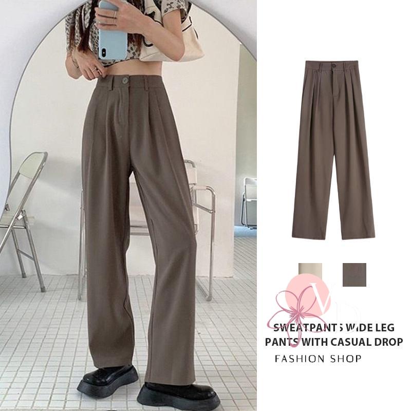 High Waist Suit Pants Women Spring Autumn Sports Pants Casual Draping ...