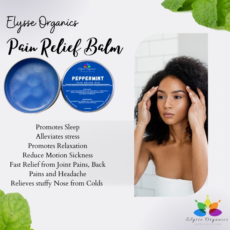 Elysse Organics Peppermint Pain Rub Relief Muscle Joint Pain Relaxing