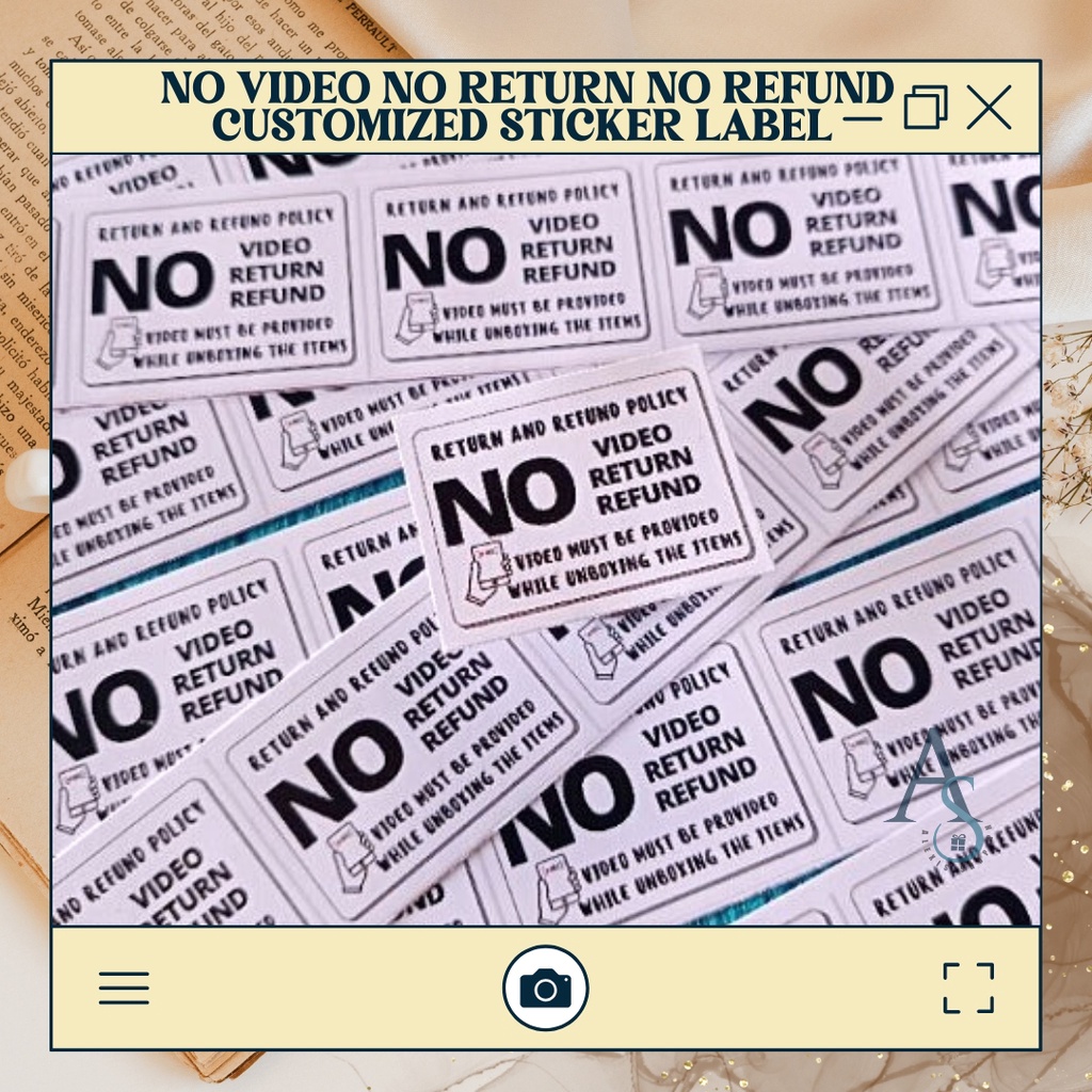 No video no return no refund customized sticker label 60pcs 30 pcs