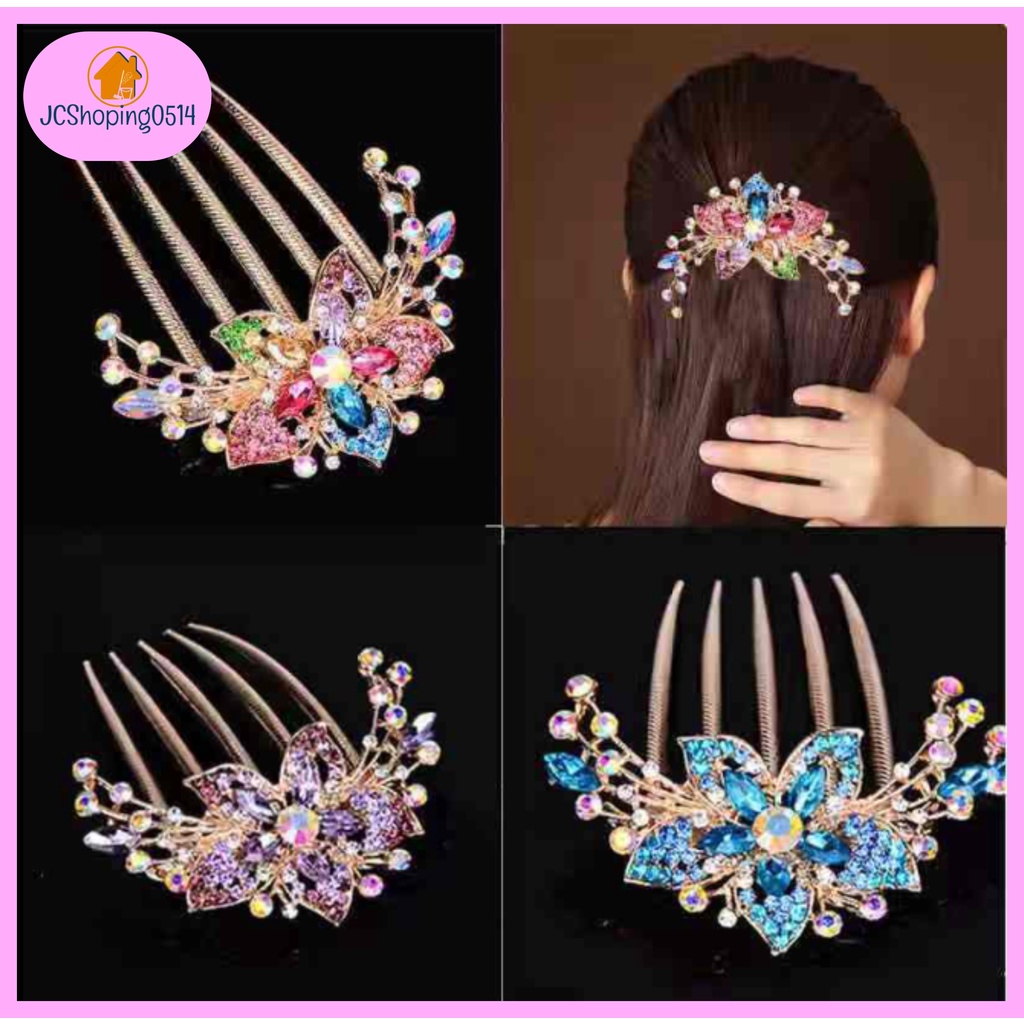 SHHM Hair Accessories Fivetooth Comb Allmatch Plate Hairpin Diamond