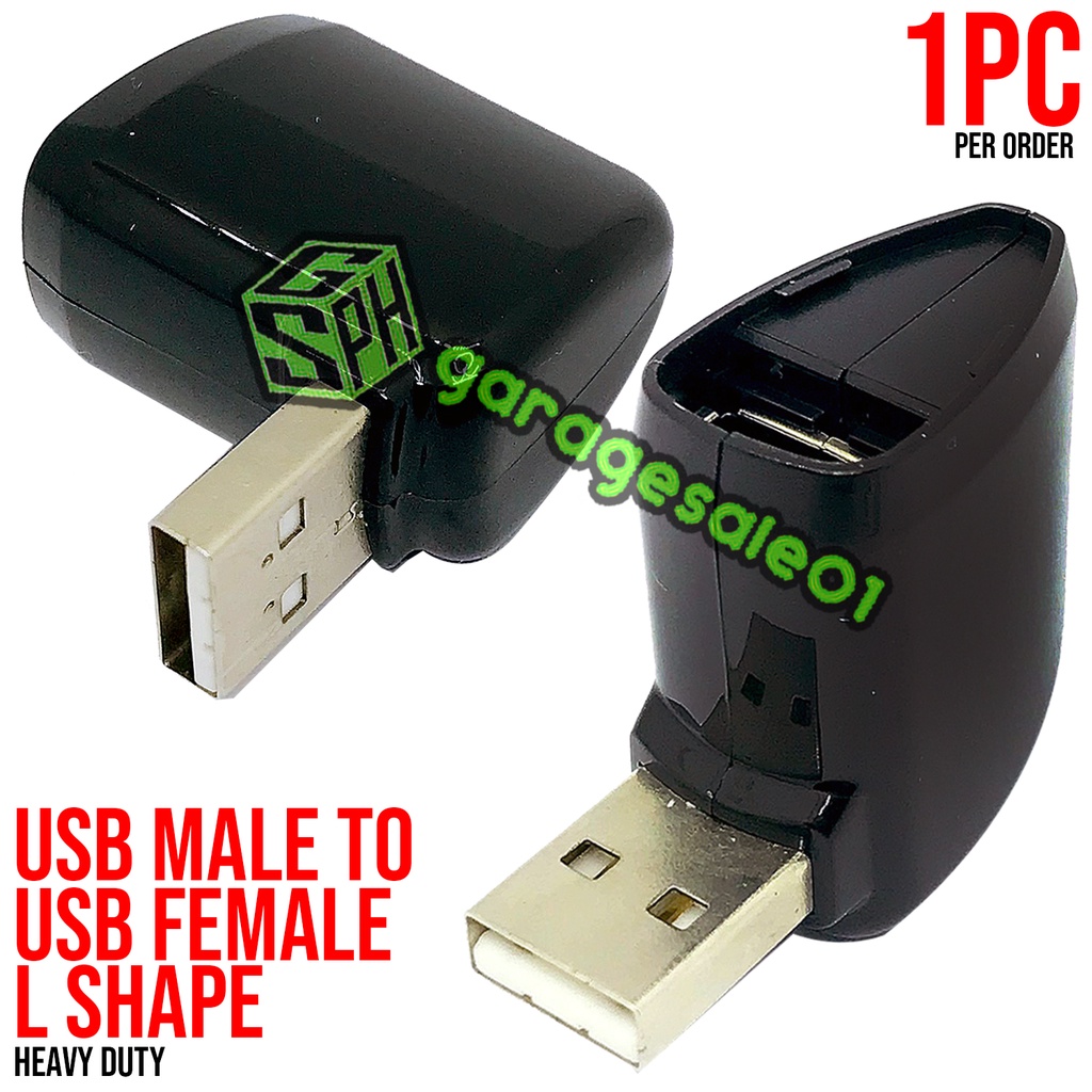 GS USB Female to Male L-Shaped Adapter | Heavy Duty Connector | Shopee ...