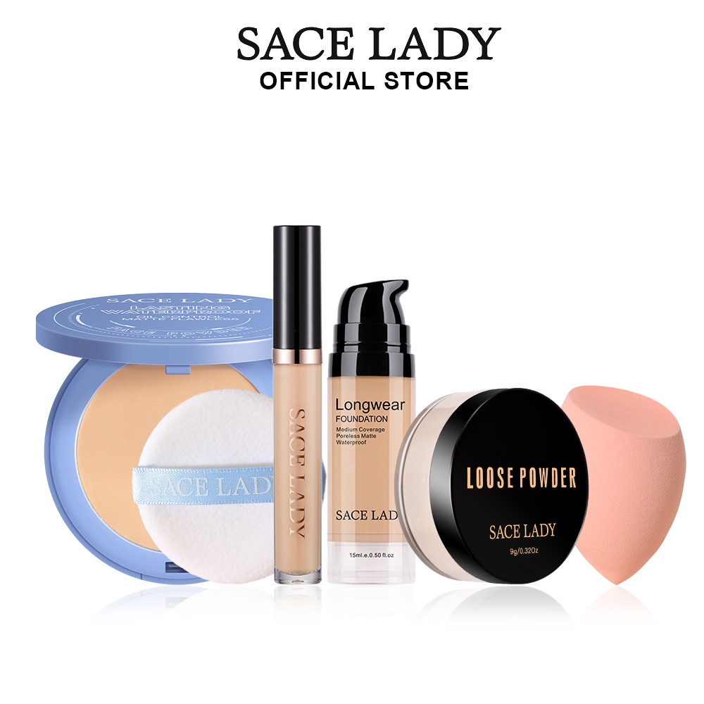 SACE LADY 5Pcs Face Base Makeup Set Daily Matte Natural Cosmetics Kit