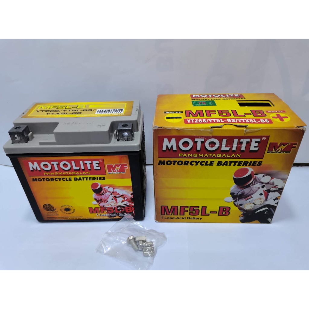 Motolite MF5L-B Maintenance Free Motorcycle Battery ( YTZ6S YTX5L-BS ...