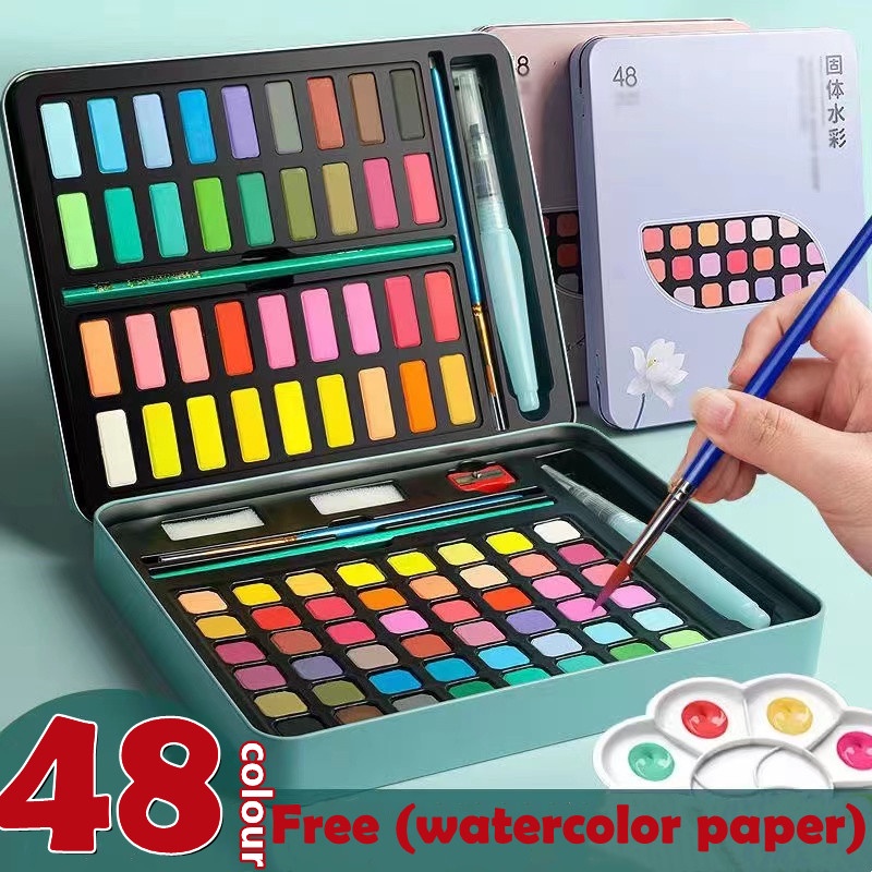 36/48 Colors Watercolor Paint Set Watercolour Water Color
