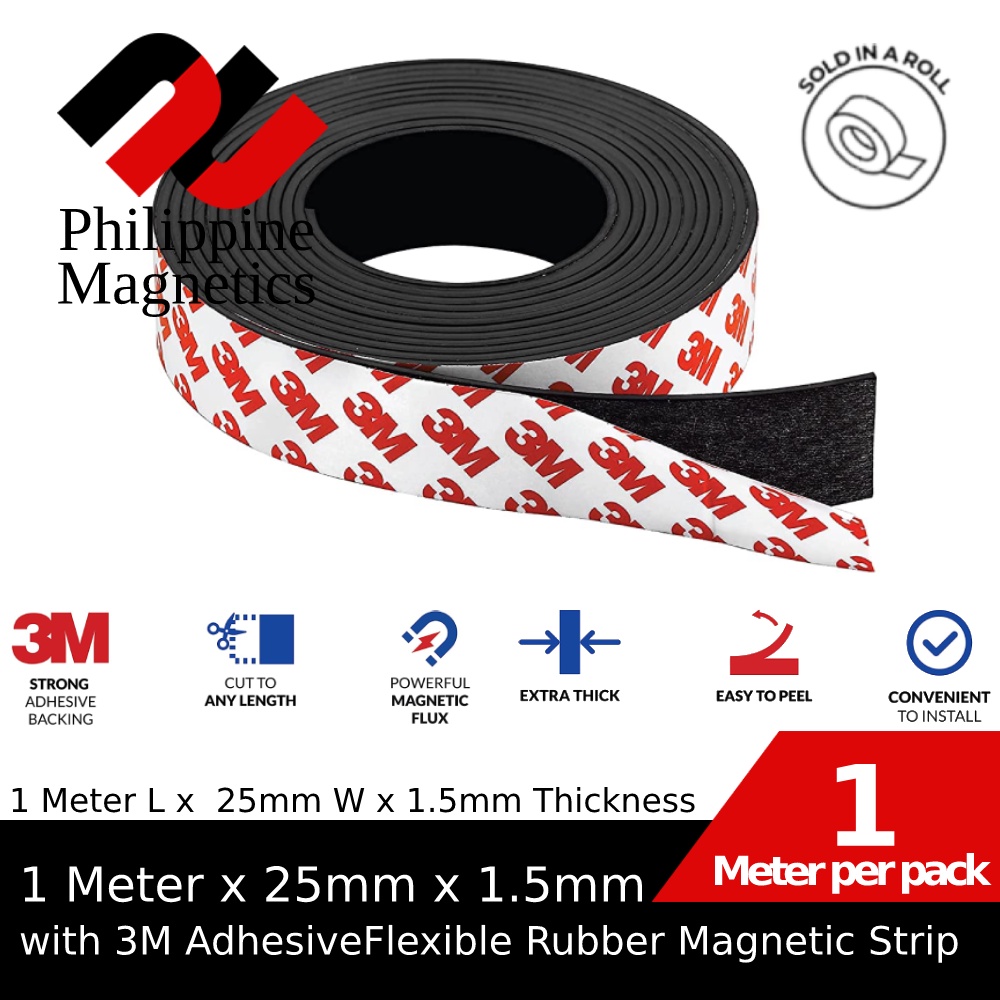 1Meter 25mm x 1.5mm Rubber Strip with 3M Adhesive Flexible Rubber Strip tape w