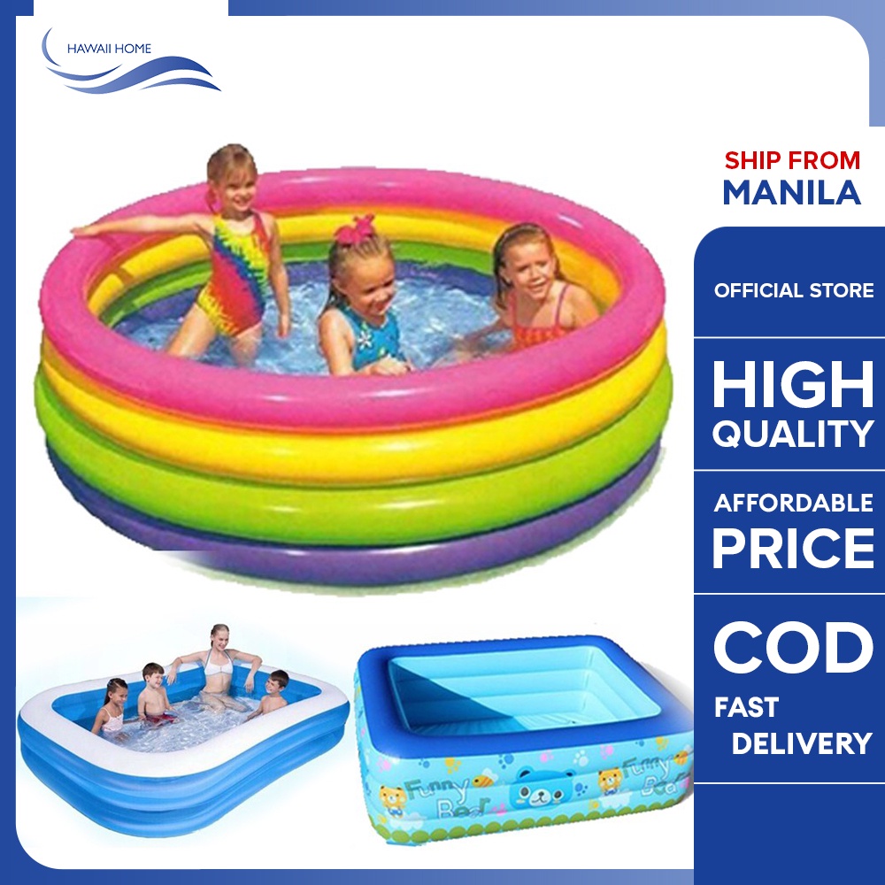 Hawaii Home Summer Inflatable Rectangular Swimming Pool For Kids Good ...