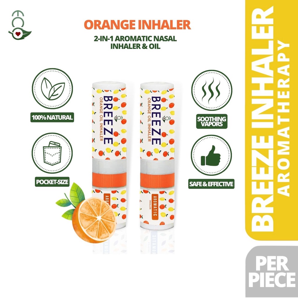 Eco Breeze Aromatherapy Nasal Inhaler 2in1 Orange Oil Nasal