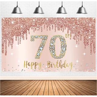 70Th Birthday Decorations Backdrop Banner for Men, Happy 70Th